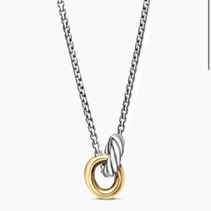 David Yurman Silver and Gold Interlocking Necklace
